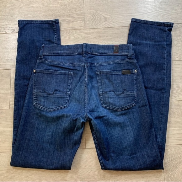 7 for All Mankind Slimmy Weightless Denim Dark Wash Jeans - Picture 7 of 16